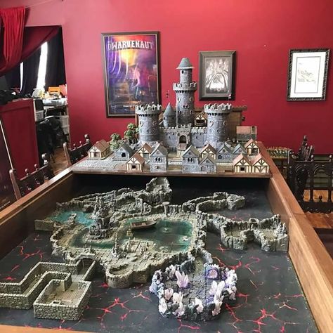 Dnd Setup, Foam Board Crafts, Dnd Room, Dnd Table, Dwarven Forge, Dnd Diy, Dungeons And Dragons Adventures, Board Game Room, Dnd Crafts