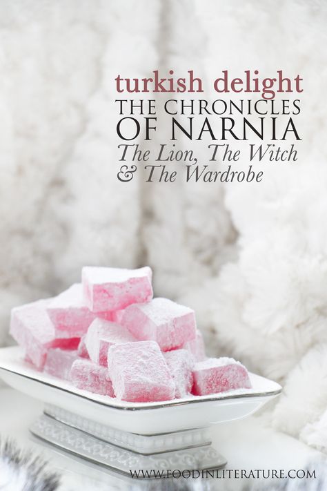 Make the classic turkish delight that you know from The Chronicles of Narnia's 'The Lion, The Witch and the Wardrobe' Turkish Delight Recipe, Low Boil, Coconut Dessert, The Chronicles Of Narnia, Square Pan, Lemon Rind, Food Colouring, Homemade Candies, Turkish Delight