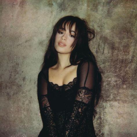 Camila Cabello's Sheer Lacy Little Black Dress Served Witchcore Goth Chic, Choppy Bangs, Show Of Hands, Cabello Hair, Something In The Way, Chase Atlantic, Crafts For Girls, Lace Dress Black, Mini Velvet Dress