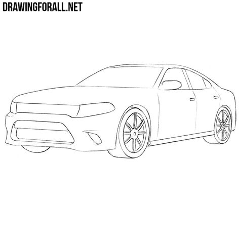 Dodge Charger Hellcat, Moto Car, Family Painting, Car Sketch, Car Drawings, Learn How To Draw, Drawing Lessons, Dodge Challenger, Dodge Charger