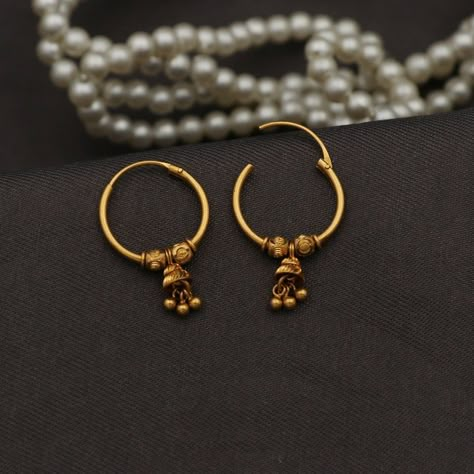 Traditional Gold Hoop Earrings For Party, Traditional Small Hoop Gold Earrings, Baby Earrings Gold Indian, 4 Grams Gold Ear Rings, Gold Hoop Earrings Indian, Traditional Small Hoop 22k Gold Earrings, 2 Grams Gold Earrings Designs, Handmade Gold Bollywood Hoop Earrings, Traditional 22k Gold Hallmarked Hoop Earrings