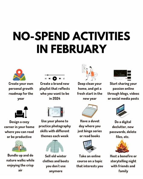 All Posts • Instagram No Spend Activities, Spend Free Month, No Spend February, No Spend Month Calendar, No Spend Month, January No Spend Challenge, No Spending Month, No Spend February Challenges, No Spending Challenge