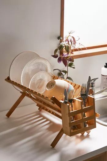 Bamboo Dishes, Dish Drying Rack, Dish Rack, Dish Rack Drying, Design Del Prodotto, Dream Apartment, Drying Rack, Home Decor Kitchen, 인테리어 디자인