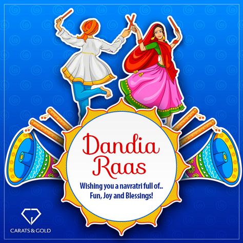 #Feast and have #fun! The #dandiya_raas has begun! Maa is blessing us through ... #Dance on the #Garba floor and celebrate the enchanting festival with your friends.  Regards: Carats & Gold Navratri Ideas, Dandiya Raas, Navratri 2024, God Photos, Brochure Ideas, Happy Navratri Images, Floral Cards Design, Navratri Images, Edit Ideas