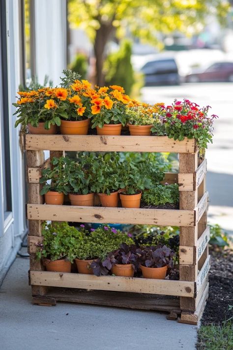 "Grow fresh herbs and flowers with a DIY Pallet Garden Planter! 🌿🛠️ Perfect for small spaces and easy gardening. 🌟✨ #DIYPlanter #PalletGarden #SmallSpaceGardening" Diy Pallet Garden, Easy Gardening, Herbs And Flowers, Pallet Garden, Garden Planter, Small Space Gardening, Diy Garden Projects, Summer Projects, Diy Planters