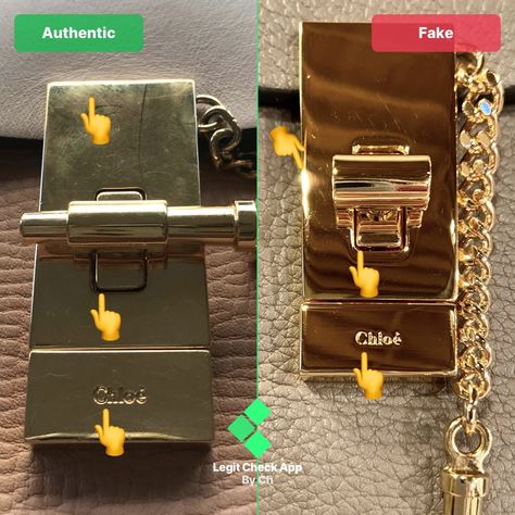 In the fake vs real Chloe Drew image above, we have pointed out how the fake Chloe Drew bag appears to be a lot shinier and goldy-coloured compared to the colour and the shininess of the legit Chloe Drew bag.  Then, we have pointed out how the fake Chloe Drew bag has its corners of the rectangle in the middle of the buckle having its corners curvier than the authentic Chloe Drew bag’s corners. Chloe See Bag, Chloe Faye Day Bag Medium, Chloe Brand, Chloe Faye Bag, Chloe Drew Bag, Authentic Bags, Chloe Bag, Chloe Drew, Simple Bags