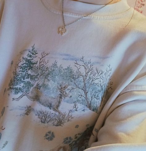 Vintage Embroidered Sweater For Winter, Deer Sweater, Vintage Winter Sweater With Floral Embroidery, Vintage Soft-washed Winter Sweatshirt, Vintage Jacquard Knit Winter Sweater, Winter Aesthetic, Christmas Aesthetic, Dream Wardrobe, Winter Wardrobe