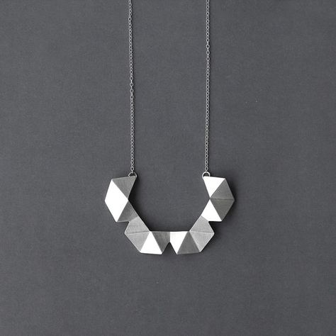 Geometric Chain Necklace, Sterling Silver Chain Necklace, Adjustable Chain Necklace, Hexagon Pendant Necklace, Minimalist Necklace Hexagon Pendant, Minimalist Accessories, Sterling Silver Chain Necklace, Necklace Minimalist, Diamond Star, Geometric Jewelry, Ceramic Jewelry, Creative Jewelry, Contemporary Jewellery