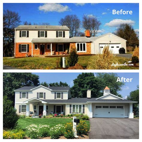 Colonial House Exteriors, Exterior House Renovation, House Makeovers, House Before And After, Exterior House Remodel, Home Exterior Makeover, Makeover Before And After, Exterior Renovation, This Old House