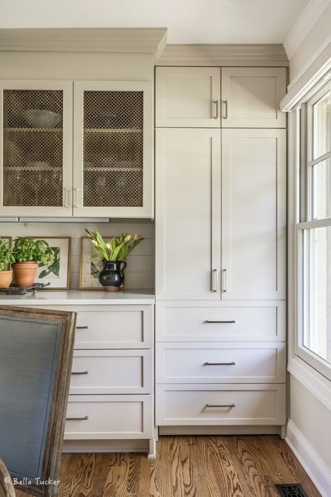 Hidden Pantry Kitchen Remodel - Bella Tucker Kitchen Built Ins, Kitchen Pantry Doors, Tall Kitchen Cabinets, Tall Pantry Cabinet, Deep Pantry, Kitchen Built In, Hidden Pantry, Built In Pantry, Corner Pantry