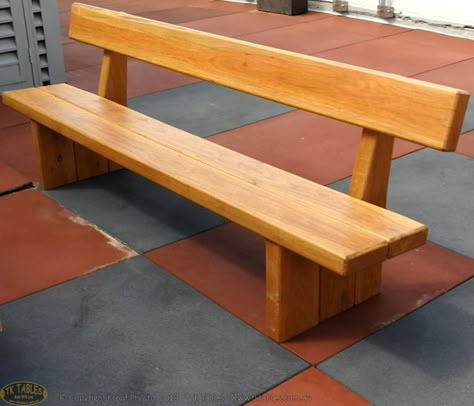 Memorial Wooden Bench Seat | Outdoor Timber Furniture | TK Tables Outside Wooden Bench, Diy Wooden Benches Outdoors With Back, Wooden Benches Outdoor, Bench Seat Outdoor, Timber Bench Seat Outdoor, Oak Outdoor Bench, Outdoor Bench Seat, Timber Bench Seat, Wood Bench Design