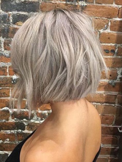 Ash Blonde Short Hair, Grey Blonde, Silver Blonde Hair, Gray Hair Cuts, Silver Blonde, Ash Blonde Hair, Wavy Bobs, Trendy Hair Color, Short Wavy