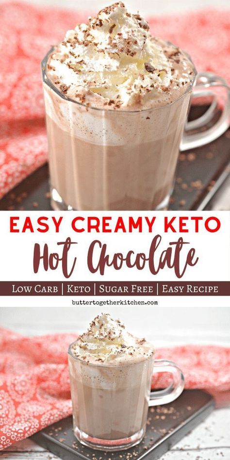 Keto Hot Chocolate Recipe, Keto Hot Chocolate, Sugar Free Hot Chocolate, Keto Beverages, Keto Holiday Recipes, Keto Drinks, Keto Holiday, Low Carb Drinks, Keto Christmas