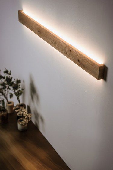 Wooden Wall Lights, Industrial Wall Lamp, Lamps Shades, Wooden Light, Minimalist Lighting, Wooden Lamp, Wood Lamps, Ambient Light, Smart Design