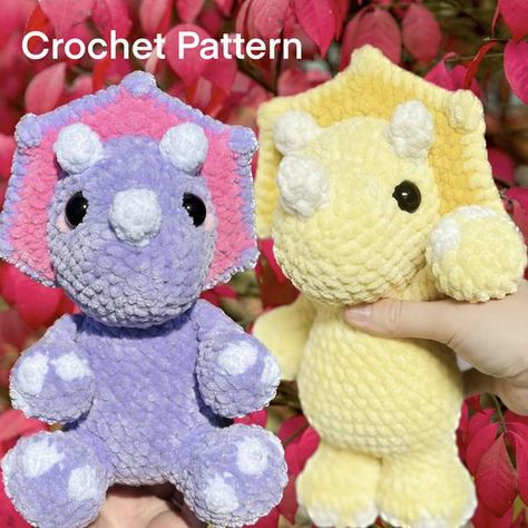 Triceratops Crochet Pattern crochet pattern, sitting triceratops, standing triceratops Crochet toys patterns free amigurumi #crochettoyspatternsfreeamigurumi #crochet #crochettoy #crochetpattern #crochetpatterns 1.459 Triceratops Crochet Pattern, Toys Quotes, Easy Crochet Animals, Crocheted Toys, Crochet Terms, Crochet Dinosaur, Crochet Cow, Crochet Animals Free Patterns, Basic Crochet