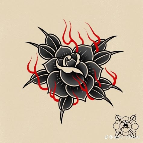 Red Flowers Tattoo, Tattoo Crane, Old School Rose, Traditional Tattoo Old School, Traditional Tattoo Inspiration, Traditional Tattoo Flowers, Japanese Flower Tattoo, Rose Drawing Tattoo, Rose Tattoos For Men