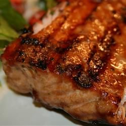 Grilled Salmon with a marinade of brown sugar, olive oil, soy sauce, lemon pepper, thyme, basil, parsley & garlic powder. Shark Steak, Shark Recipes, Salmon Soy Sauce, Grilled Salmon Recipes, Grilled Meats, Grilled Pork Chops, Grilled Pork, Grilled Salmon, Pork Chop Recipes