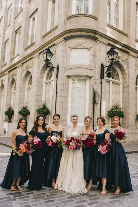 Midnight Blue Wedding Dress Navy Bridesmaids, Navy Winter Bridesmaid Dresses, Bridesmaids Navy Blue, Bridesmaid Navy Blue Dresses, Flowers For Navy Bridesmaid Dresses, Navy Mismatched Bridesmaids, February Bridesmaid Dresses, January Bridesmaid Dresses, Navy Bridesmaid Dresses Fall