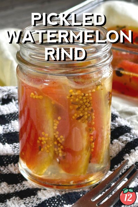 Pickled Watermelon Rind | 12 Tomatoes Pickled Watermelon Rind Recipe, Watermelon Rind Pickles, Watermelon Rind Recipes, Pickled Watermelon, Pickled Watermelon Rind, Watermelon Pickles, Pickle Recipes Homemade, Canning Vegetables, Watermelon Rind