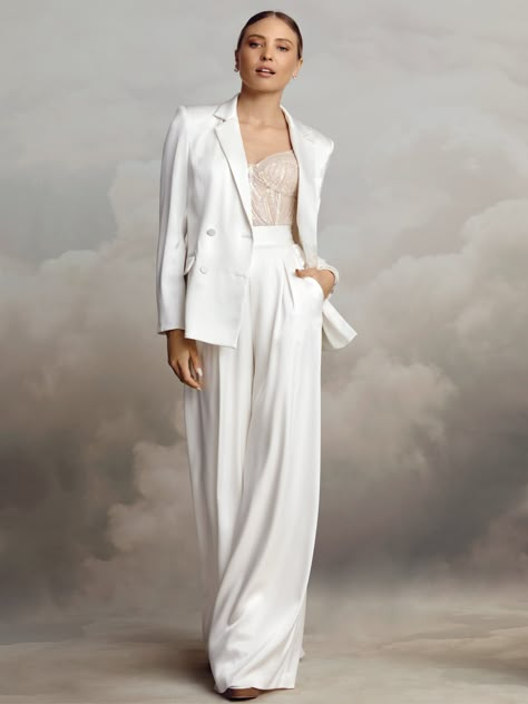 Wedding Suit Women, Bridal Pantsuit, White Wedding Suit, Blazer Wedding, Wedding Pantsuit, Bride Suit, Women Suits Wedding, Catherine Deane, Bridal Jumpsuit