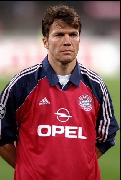 Lothar Matthaus of Bayern Munich in 1999. Lothar Matthaus, Bayern Jersey, Thomas Tuchel Bayern Munich, Bayern Munich Champions League, Bayern Munich Vintage Jersey, Real Vs Bayern, Uefa European Football Championship, Germany Football, Cristiano Ronaldo 7