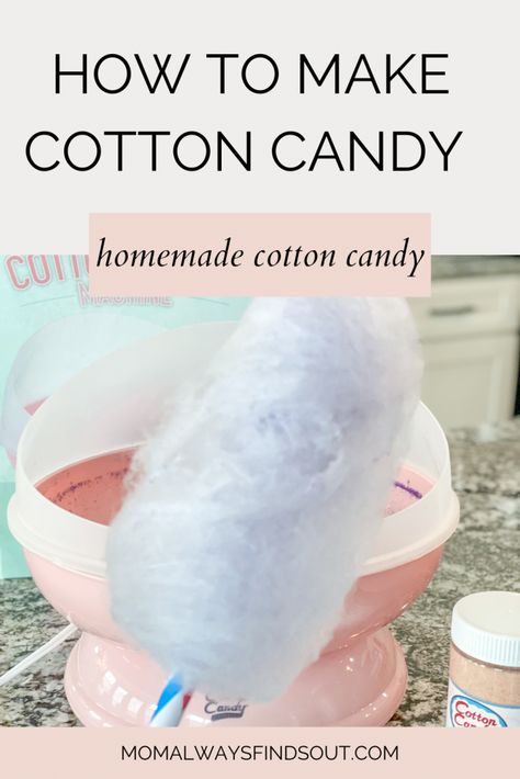 Cotton Candy Maker Machine How To Make White Cotton Candy, How To Make Cotton Candy Without Machine, How To Make Cotton Candy, Cotton Candy Recipe, Homemade Cotton Candy, Floss Sugar, Cotton Candy Cone, Cotton Candy Party, Hawaiian Shaved Ice