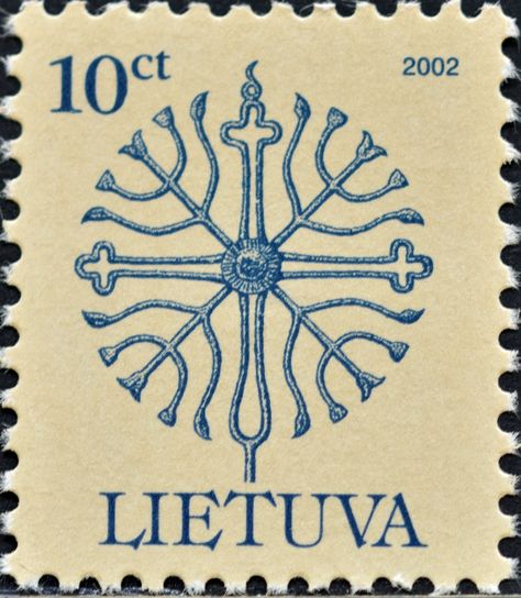 Lithuania (01) 2002 Definitive issue Lithuanian Knight, Baltic Symbols Lithuania Tattoo, Lithuanian Traditions, Baltic Aesthetic, Lithuanian Symbols, Lithuanian Folk Art, Baltic Symbols, Lithuanian Art, Slavic Symbols