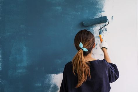 Painting Over Wallpaper, Easy Home Improvement Projects, Best Interior Paint, Easy Home Improvement, Wall Painting Techniques, Choosing Paint, Home Improvement Loans, Best Paint Colors, Interior Paint Colors