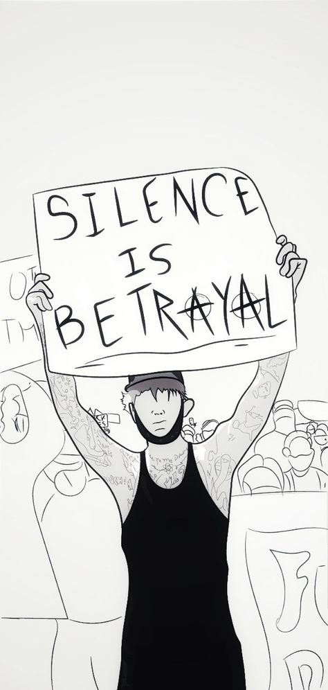 Revolution Drawing Ideas, People Protesting Drawing, Protest Drawing, Protest Artwork, Man Vs Society, Silence Is Betrayal, Social Awareness Posters, Art Therapy Courses, Chicano Studies