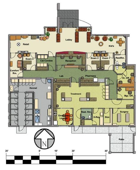 Cattery Ideas, Dog Daycare Design, Hospital Floor Plan, Animal Shelter Design, Veterinarian Office, Dog Boarding Kennels, Restaurant Plan, Daycare Design, Shelter Design