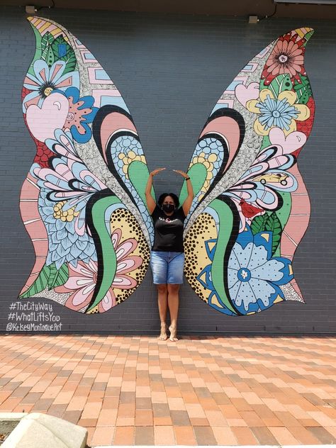 Butterfly Wings Mural, Indy Aesthetic, Wing Mural, Wings Mural, Grand Tour, Outdoor Art, Wild Hearts, Butterfly Wings, Delaware