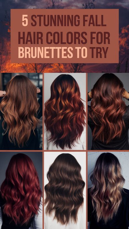 Embrace the beauty of autumn with these 5 stunning fall hair colors for brunettes! From rich auburn highlights to cozy chestnut tones, discover the perfect shade to elevate your seasonal look. Say goodbye to summer strands and hello to fall fabulous!  #FallHairColors #BrunetteBeauty #HairInspo Fall Color Hair Ideas Brunettes, Fall Hair Trends 2024 Color, Dark Brown Hair With Auburn Highlights, Fall And Winter Hair Color Ideas, Hair Fall Colors, Hair Color Ideas For Brunettes For Fall, Fall Colors Hair, Fall Hair Color For Brunettes 2024, Fall Auburn Hair