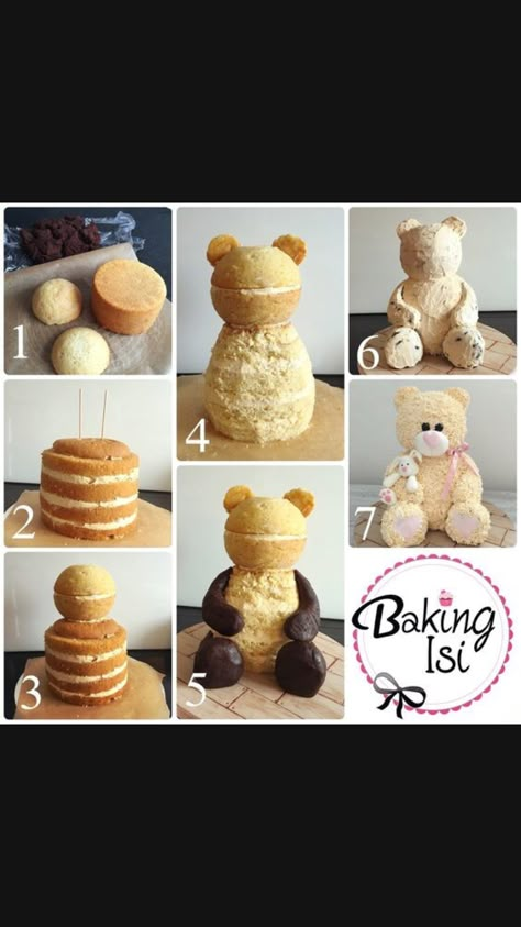 Teddy Making, Tort Special, Tårta Design, Teddy Cakes, Teddy Bear Cake, Teddy Bear Cakes, Bear Cake, Sculpted Cakes, 3d Cakes