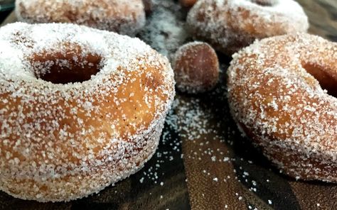 The Secret to Making Amish Glazed Doughnuts| Taste of Home Amish Friendship Bread, Jelly Doughnuts, Homemade Donuts Recipe, Glazed Doughnuts, Salted Caramel Fudge, Fudge Frosting, Baking Basics, Apple Cider Donuts, Homemade Donuts