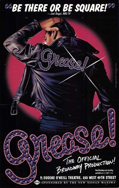 Grease Broadway, Barry Bostwick, Broadway Musicals Posters, Musical Grease, Broadway Poster, Musical Theatre Posters, Adrienne Barbeau, Grease Movie, Grease Is The Word