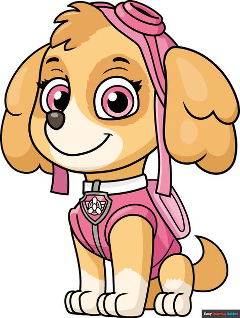 How to Draw Skye from Paw Patrol Featured Image Paw Patrol Skye Drawing, Skye Paw Patrol Coloring Page, Paw Patrol Painting, Playroom Painting, Patrolne Sape, Paw Patrol Art, Paw Patrol Drawing, Paw Patrol Bedroom, Cat And Dog Drawing