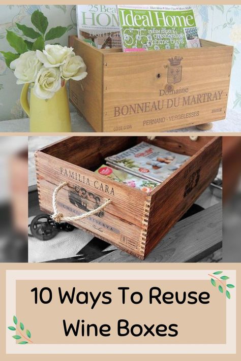 Wine Crate Decor, Wine Crate Crafts, Repurposed Wooden Box, Wine Box Shelves, Wine Crate Diy, Wine Box Diy, Wine Box Crafts, Crate Crafts, Olive And Cocoa