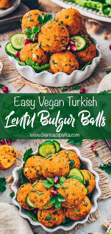 Vegan Bulgur Recipes, Turkish Bulgur Recipes, Bulgur Vegan, Bulgar Recipes, Low Calorie Vegetarian Recipes, Bulgur Recipes, Red Lentil Recipes, Lentil Burgers, Lentil Dishes