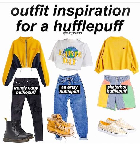 Cute Hufflepuff, Gryffindor And Ravenclaw, Hufflepuff Costume, Hufflepuff Outfit, Ravenclaw Outfit, Hufflepuff Stuff, Harry Potter Fashion, Hufflepuff Aesthetic, Hogwarts Outfits