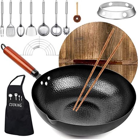 Best Wok, Oil Rack, Carbon Steel Wok, Searing Meat, Wok Pan, Fry Pan Set, Woks, Leftover Turkey, Honeycomb Design