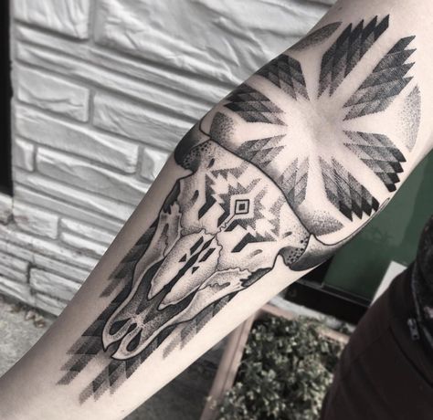 Jayce Wallingford tattoo - Native American inspired Native American Tattoo Designs, Headdress Tattoo, Bull Skull Tattoos, Cowgirl Tattoos, Cowboy Tattoos, Native American Tattoo, Tattoos To Cover Scars, Country Tattoos, Native American Tattoos