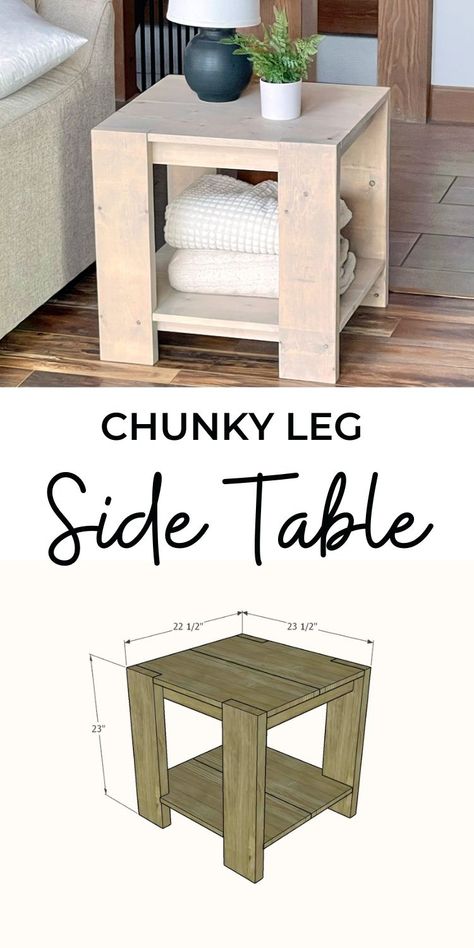 Wood Side Table Diy, End Table Plans, How To Make Home, Table Beige, Table Minimalist, Simple Side Tables, Table Retro, Coffee Table Plans, Diy Side Table