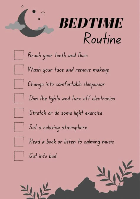 Self Care Bedtime Routine, Good Bedtime Routines, Nightly Self Care Routine, Christian Bedtime Routine, The Perfect Night Routine, Night Workout Routine Bedtime, Self Care Night Routine Checklist, Sleep Hygiene Routine, Bedtime Routine Aesthetic