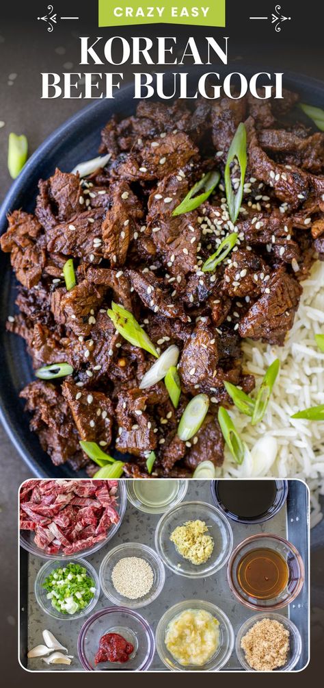 Korean Beef Recipe Bulgogi, Maangchi Bulgogi, Korean Bbq Steak Bowls, Bulgogi Beef Marinade, Beef Bogolgie, Spicy Korean Beef Bowl, Korean Beef Marinade Recipe, How To Make Bulgogi Beef, Beef Bulgogi Rice Bowl