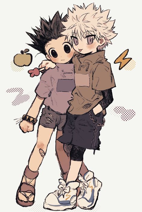 Killua And Gon Fanart, Killugon Fanart, Hunter March, Gon Fanart, Gon X Killua, Anime Duo, Hunterxhunter Funny, Gon And Killua, Hunter Art