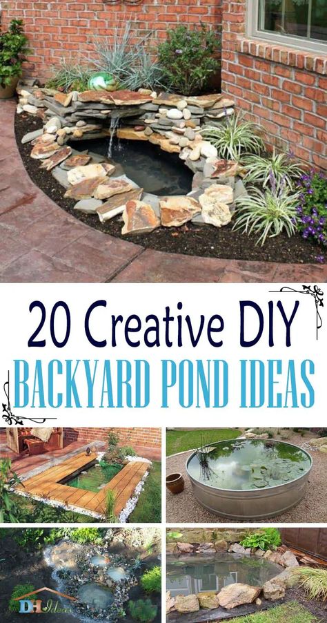 Pond Indoor, Diy Backyard Pond, Indoor Pond Ideas, Pond Diy, Backyard Pond Ideas, Diy Ponds Backyard, Container Pond, Indoor Pond, Diy Waterfall