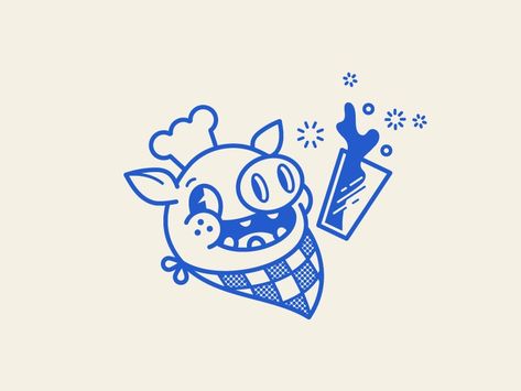 Beer Pig by Blake Suarez on Dribbble Mascot Branding, Pig Logo, Pig Character, Pig Illustration, Pig Cartoon, Cartoon Logo, Retro Cartoons, Arte Inspo, Vintage Cartoon