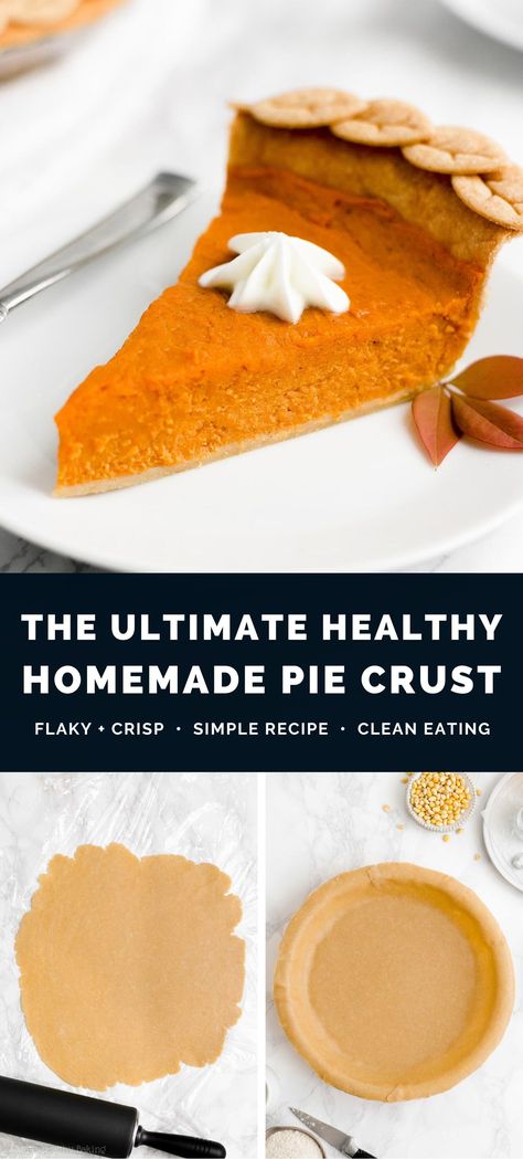 This is my trusted healthy homemade pie crust recipe! It’s flaky & crisp with a rich buttery flavor. Simple to make too — with common ingredients! It’s the perfect base for just about ANY kind of pie. Apple, pumpkin, pecan, sweet potato… You name it! Healthy pie crust recipe clean eating. Homemade pie crust recipe easy. All butter pie crust. Whole wheat pie crust recipe healthy. How to make pie crust from scratch. Nut Based Pie Crust, Low Calorie Pie Crust Recipes, Healthy Pumpkin Pie Crust, Whole Wheat Pie Crust Recipe, Healthy Pie Crust Recipe Easy, Low Fat Pie Crust Recipe, Low Fat Pie Crust, Organic Pie Crust Recipe, Low Calorie Pie Crust