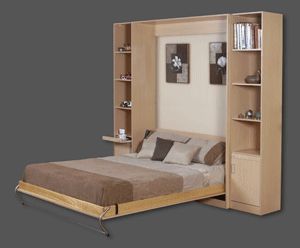 Stunning, creative and unique furniture design ideas Bunk Bed Office Space, Bed In Closet Queen, King Bed With Wall Storage, Two Twin Beds In Office, Kids Bed In A Closet, Beds Attached To The Wall, Corner Bed Bookcase, Multi Beds In Small Room, Murphy Bunk Beds Guest Room