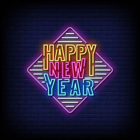 Happy new year neon signs style text vec... | Premium Vector #Freepik #vector #background #banner #poster #christmas Happy New Year Neon, Poster Christmas, New Year Banner, Movie Star, Background Banner, Vector Background, New Years Eve, Premium Vector, Happy New